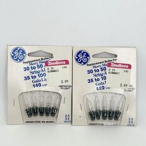 Vintage GE Merry Midget Replacement Bulbs Lot of‎ 2 Packs 2.5V 3.5V W2-35/50CL